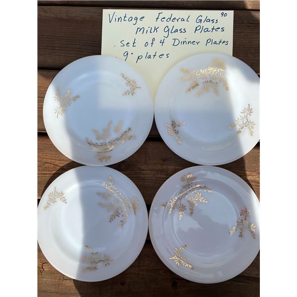 Vintage Milk Glass Plates