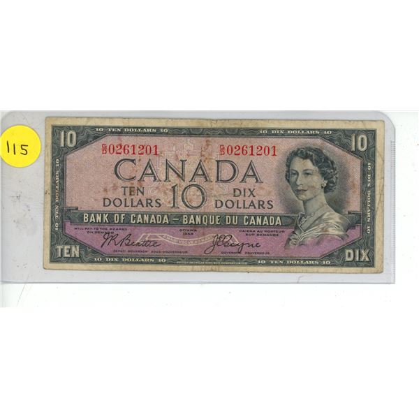 1954 Canadian Ten Dollar.