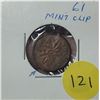 Image 1 : 1961 Canadian One Cent - Mint Clip.