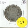 Image 1 : 1919 Canada Silver 50 Cents Coin.