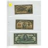 Image 1 : 1900, 1923 Dominion of Canada 25 Cents Shinplaster, 1937 Canadian One Dollar.