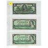 Image 1 : 1937, 1954, 1967 Canadian One Dollar.