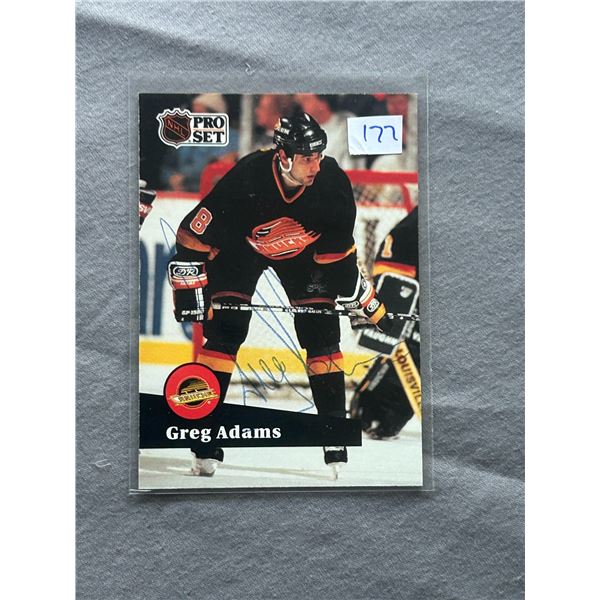 Greg Adams - Autographed Hockey Card