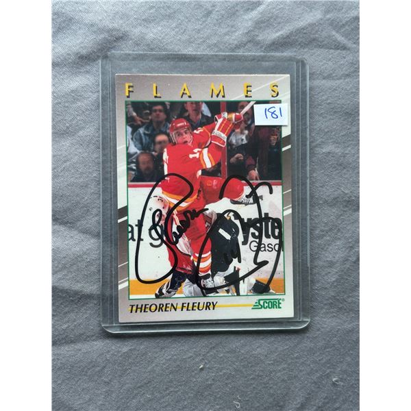 Theo Fleury - Autographed Hockey Card