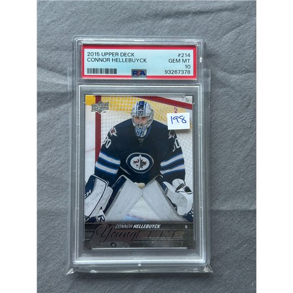 Connor Hellebuyck - Young Guns Rookie Card - Graded PSA 10 - Gem-Mint!