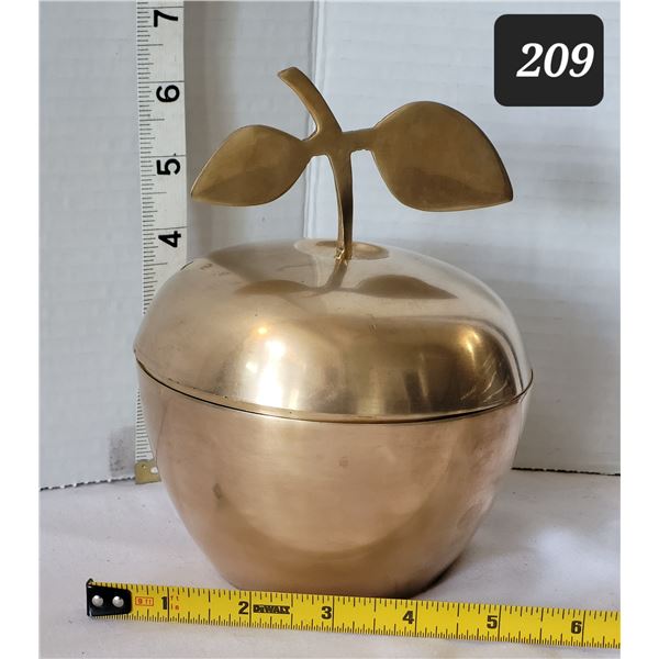 Solid brass apple trinket / candy container.