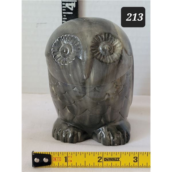 Carved solid stone owl.
