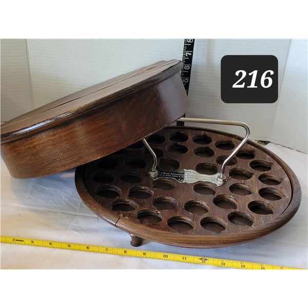 Vintage oak communion cup holder. Toronto Ont.