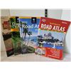 Image 10 : Vintage city & province road maps. Hard cover Canada books & wooden USA states puzzle.