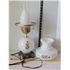 Image 2 : Vintage lamp. Hurricane chimney & shade.