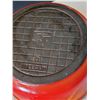 Image 4 : Vtg. Descoware enameled cast iron sauce pan. Flame orange. Belgium made.