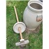 Image 2 : Medalta Potteries, Medicine Hat #5 butter churn. One handle repaired.