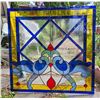 Image 2 : Vintage stained glass window, ready for frame. 23.5” X 23.5”