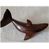 Image 4 : Black wood carved Rhino, iron wood whale.