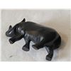 Image 6 : Black wood carved Rhino, iron wood whale.