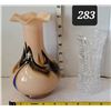 Image 1 : 2 vases, artglass & crystal