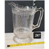 Image 1 : Antique early Canadian, Nova Scotia patterned glass (Star flower) pitcher.