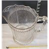 Image 2 : Antique early Canadian, Nova Scotia patterned glass (Star flower) pitcher.