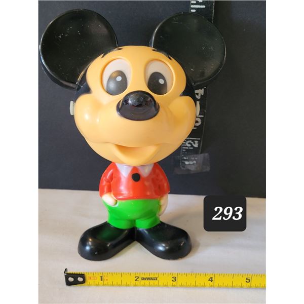 1976 Mattel Mickey mouse. Pull string, talking, hard plastic, 7”. Working. Hong Kong.