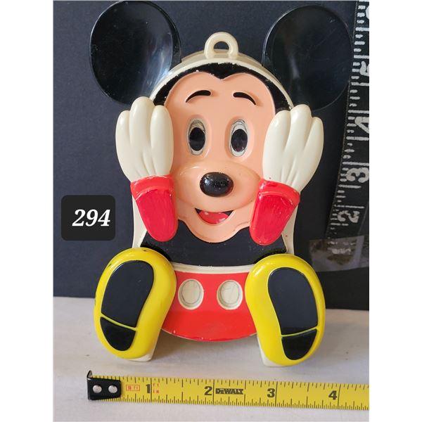 Vintage Disney Mickey Mouse musical “peek-a-Boo” wind up toy. Working. Made in Mac