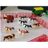 Image 5 : Ertl John Deere Farm. Buildings, fences, animals & metal machinery toys.