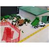 Image 7 : Ertl John Deere Farm. Buildings, fences, animals & metal machinery toys.
