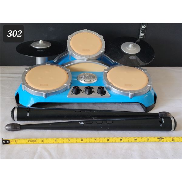 Little Tykes drum set & musical drum sticks.