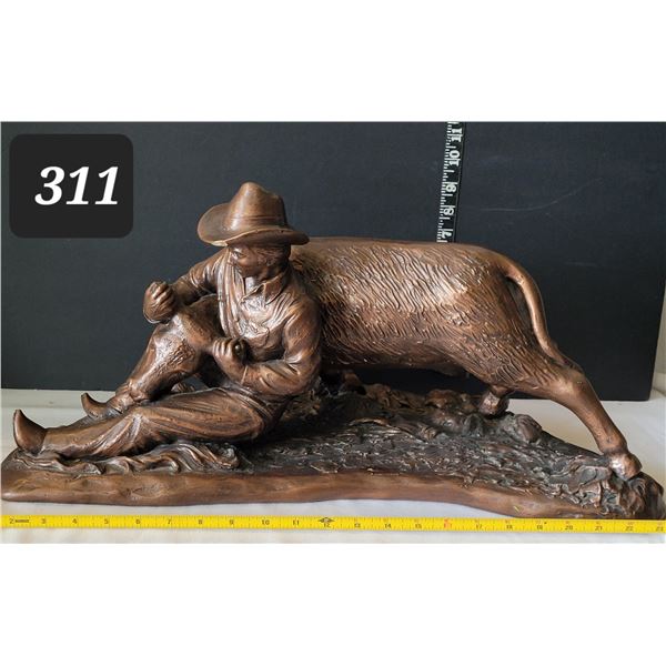 1976 Florentine art studio 23” long detailed sculpture entitled “Steering[x=#8221/