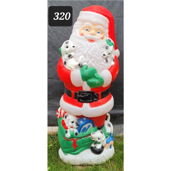 Rare mid century Santa & Dalmatian blow mould. 42” tall