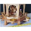 Image 3 : Rare, vintage, wooden 5 tier German Traditional Pyramid. Nativity scene Christmas carousel.