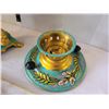 Image 4 : Vintage electric Soviet Samovar. Hand painted decorative turquoise & gold.
