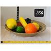 Image 1 : Vintage hand blown Murano glass fruit and bowl.