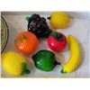 Image 3 : Vintage hand blown Murano glass fruit and bowl.