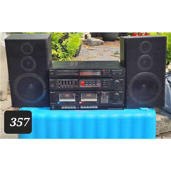 Sherwood Stereo system. AM/ FM double cassette & remote.