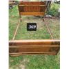 Image 1 : Early to mid century 48” bed.  Head & foot boards possibly walnut, with metal rails.