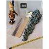 Image 1 : Incense burners & sticks. Green man stick burner & vintage wooden Norwegian cone burner.