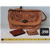 Image 1 : Mid century tooled leather purse & wallets.