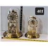 Image 1 : Vintage brass self wind dome mantle clock. Battery operated dome clock. Both from West Germany.