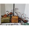 Image 2 : Group of metal wall art including metal bicycle plant pot holder.