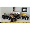 Image 1 : Monster Trucks. Ninja turtle, VW van, Hot wheels bus & mutt.
