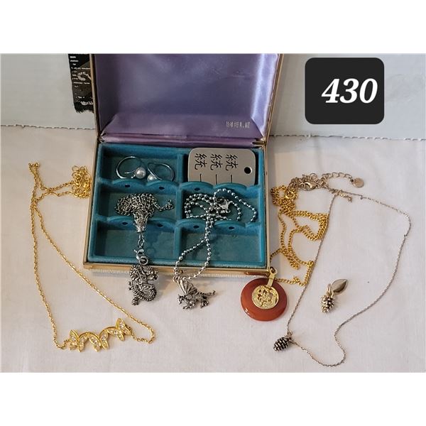 Earring case & jewelry contents.