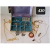 Image 1 : Earring case & jewelry contents.