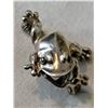 Image 3 : 925 silver solid frog broach with gem eyes.
