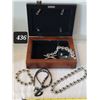 Image 1 : Music box. Hematite stone heart neck chain. Magnetic pick your length chain/ bracelet & more.