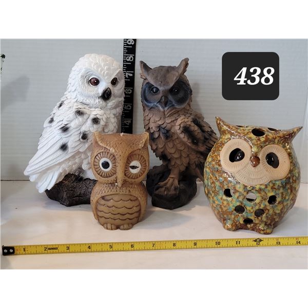 Owl lot. Figures, candle & tealight owls