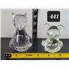 Image 1 : Mid century hand blown glass owl & koala bear.