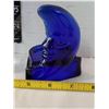 Image 4 : Murano style hand blown, cobalt blue glass seahorse on bubble ball plus Crescent moon glass tea ligh