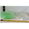 Image 2 : Antique uranium glass 2 piece Martinsville Jadeite puff box