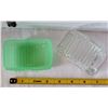 Image 3 : Antique uranium glass 2 piece Martinsville Jadeite puff box