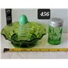 Image 1 : Vintage uranium glass shaker & other green glass.